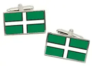 Devon (England) Flag Cufflinks in Chrome Gift Box