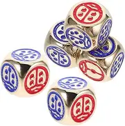 LOPUNER 5pcs Metal Ladybug Style Dice Rounded Corner Game Teaching Dices for Board Games Tabletop Parties and Fun Activities