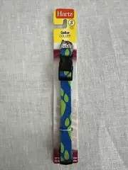 Hartz Size Large Dog Collar Green w/ Blue Paw Prints 10" - 16" New