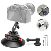 6" Suction Cup Camera Mount with Ball Head Magic Arm, 2 Pack Metal Car Mount