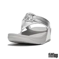 在飛比找momo購物網優惠-【FitFlop】LULU 軟墊結飾金屬皮革夾涼鞋-女(銀