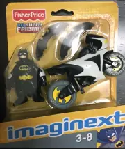 NIB Fisher-Price Imaginext DC Super Friends Batman and Batcycle Figure Toy