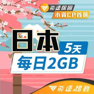 【飛速移動】日本5天｜每日2GB 高速流量吃到飽(旅遊上網卡 日本 網卡 日本網路 日本網卡)