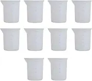 10Pcs 100ml Silicone Measuring Cups, Reusable Nonstick Silicone Cups for Resin with Precise Scales for Handmade Craft Resin DIY Glue Tools
