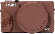 Case for Canon Powershot G7X-Mark III Digital Camera, G7x Mark iii Camera Silicone Case, Anti-Scratch Slim Fit Soft Skin, G7X Marks 3 Accessories with Detachable Lens Cover (Coffee)