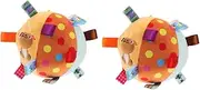 HAMPPLIES Sensory Ball for Babies 2pcs Soft Plush Interactive Ball Tags Sensory Development Toy Crib Toy