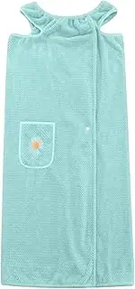 [Sulxyi] Towel Robe for Women After Shower,Body Shower Robe Bath Towel Wearable - Quick Dry Coral Fleece Bathrobe with Pocket for Home Spa Travel