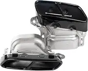 Compatible For Mercedes A-Class W176 W221 W222 CLA-class GLA-class Compatible For AMG 45 Square Mouth Exhaust Tip Stainless Steel Muffler(Black)