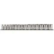 Draper Metric 6 Point Socket Set on a Metal Rail 3/8"D 15 Piece Standard 16492