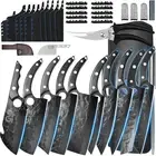 XYJ 10-Pcs Kitchen Knife Set,Forged Chef Knives,Vegetable Meat Cleaver,Carving,N