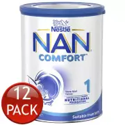12 x Nestle Nan Comfort Stage 1 Starter Infant Formula 800g Milk Drink Powder