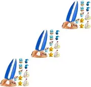 Totority 36pcs Mediterranean Style Miniature Resin Models Charming Table Decor for Home Office DIY Landscape Including Sailboats Dolphins Beach Buckets