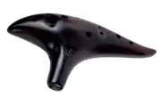 Premium Fine-Crafted Ceramic 12-Hole Alto C Ocarina Flute Black