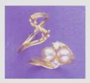 14kt Gold 4-6mm Half Drilled Pearl Double Accented Ring Size 7 (Set or Unset)