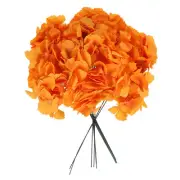 10Pcs Artificial Silk Hydrangea Flower Heads with Stems for Decor, Orange