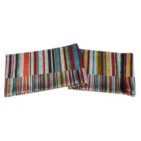 在飛比找momo購物網優惠-【Paul Smith】經典標誌彩色條紋設計絲質混紡圍巾(彩