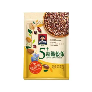 【QUAKER 桂格】免浸泡5+超纖穀飯1000g