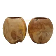 Teak S/2 Laka Decorative Bowls Brown Indoor Outdoor Tabletop Home Decor