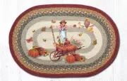 Earth Rugs OP-222 Pumpkin Celebration Oval Patch 20" x 30"