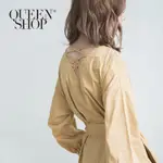 QUEENSHOP【01083900】素色後交叉綁帶襯衫洋裝 兩色售＊預購＊