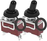 JECOMPRIS 2pcs Waterproof Toggle Switch Miniature 2 Position Switch for Car Dashboard 15A Automotive Switch with Waterproof Cap for Marine and Electronic Equipment