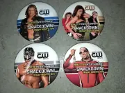 WWE Smackdown Set of 4 Promo Buttons Pins MVP Edge Rey Mysterio Divas ULTRA RARE
