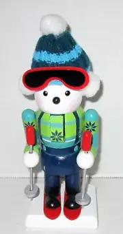 CHRISTMAS ANIMAL NUTCRACKER 7" POLAR BEAR SKING