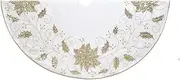 [Kurt S. Adler] Kurt Adler Tree Skirt, TS0223, White, Gold, 20.07L x 13.77W x 7.87H