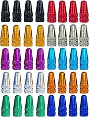 Winorda 40 Pieces 10 Colors Bike Tire Valve Stem Caps Aluminum French Bicycle Air Tire Caps Bike Valve Caps Presta Valve Caps Alloy