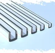 VFGFPTBTUK U-Shaped Transparent Sealing Strips 10ft for Glass Tables Edge, Glass Edge Banding Protector Strips Channel Edge Trim for Veneer Tempered Glass Cabinet(16-17mm)