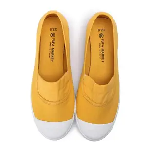 【FUFA Shoes 富發牌】韓系素面鬆緊懶人鞋-芥黃 1A33 大尺碼女鞋(女鞋/女懶人鞋/帆布鞋/休閒鞋/平底鞋)