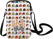 [LEVLO] Racing Fans Crossbody Bag Racing Game Gifts Racing Team Shoulder Bag Racing Checkered Flag Merchandise