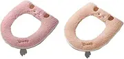 Universal Zipper Toilet Mat Cartoon Lamb Wool Toilet Seat Toilet Mat Bathroom Accessories & Light Brown