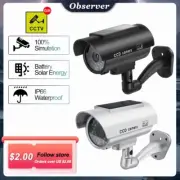 LOT Fake Camera Security Solar Panel Dummy Camera Waterproof Bullet LED Light