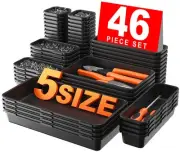 ?????????????5 Size? Tool Box Organizer Tray Divider Set ?Black? Desk Drawer
