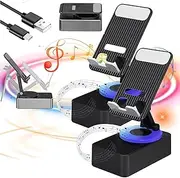 Bluetooth Audio Power Bank Bracket, Foldable Cellphone Stand With Speaker, 3-in-1 Phone Holder (Black*2)