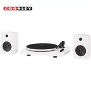 Crosley T150B-WH Bluetooth Turntable Shelf System with Speakers White