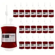 NNETM 50pcs Blood Bags for Drinks - Vampire Drink Pouch with Syringes