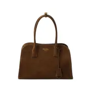 [Prada] Prada Medium Suede Tote Bag ONE SIZE BROWN