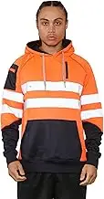 Generation-Plus+® Hi Vis Hoodie, Hi Viz Sweatshirt Safety Work Reflective Jumper Hoodie Tape Band Work Warm Security High Visibility Sweatshirt 3 Zipped Pocket Top Plus Size Small - 5XL