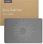 Natureva Home - Stone Bath Mat | Super Absorbent, Quick Dry, Non Slip | Modern Diatomite Bathroom Mats | Made of Natural Diatomaceous Earth | Absorbing Water Instantly | Design Aura | Colour Graphite