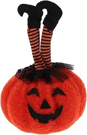 Garneck Creative Halloween Pumpkin Figurine with Witch Legs Adorable Fall Decor for Parties and Table Centerpieces Durable and Easy to Maintain for Rvs and Homes
