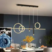 Eli & Co. Lighting Vega 5-Light Geometric LED Pendant – Tri-Colour Linear Chandelier 110cm