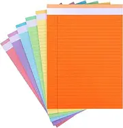 LABUK 6 Pack Legal Pads Writing Pads 8.5x11 Inch, To-Do List Notepad 30 Sheets Wide Ruled with Sturdy Back or School Office Home, Colorful Perforated Double-Side Printed