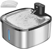 Wireless Cat Water Fountain Stainless Steel, Cordless 118oz/3.5L Pet Water Fountains for Cats Drinking Indoor, Automatic Water Dispenser with Motion Sensor & Ultra Quiet, Rechargeable