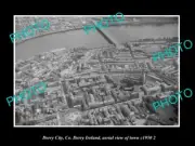 OLD POSTCARD SIZE PHOTO DERRY CITY IRELAND, AERIAL VIEW OF TOWN c1950 3