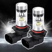 MLAHUIER 2PCS 9005/9006 LED Car Fog Light Bulb, 6500K Low Beam Lights, 12V 100W Daytime Running lights, Front Light Replacement Kit for Most Vehicles (White Light)