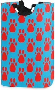 Red Dog Paw Prints laundry baskets, foldable and waterproof laundry basket with sturdy handle bag Decor square for nursery sweater sweater