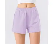 Women Quiky Dry Sports Shorts High Waist Yoga Shorts Athletic Running Shorts for Women-Purple