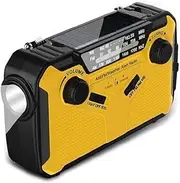 Emergency Crank Radio，2000mAh Hand Crank Portable AM/FM/NOAA Weather Radio with Flashlight & Motion Sensor Reading Lamp Cell Phone Charger, SOS for Home and Emergency